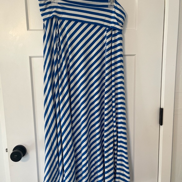 Bundle 2 Gap Maxi Skirt Striped XL Flowy Soft Fold Over Navy/Bright Blue Modest - Picture 4 of 16